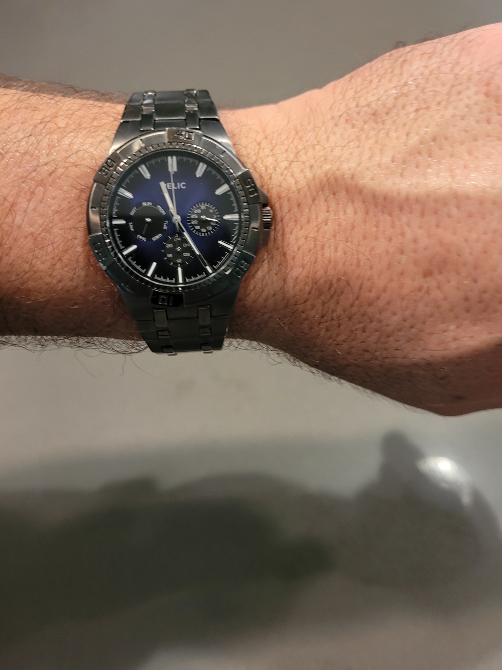 Relic Men's Blue Dial Stainless Steel Watch